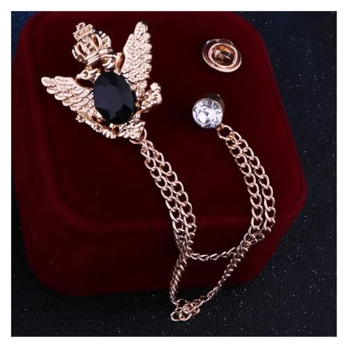 Retro Hemd Anzug Quaste Brosche Fransen Kette Anstecknadeln und Broschen Abzeichen for Männer Accosseries(Gold Black) von ROEUIPG