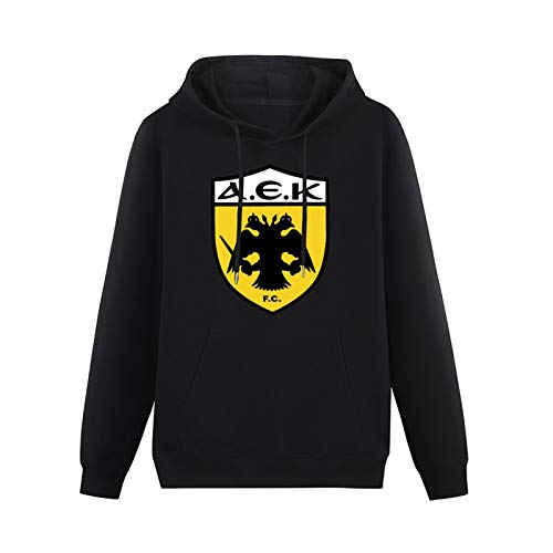 Long Sleeve Hooded Sweatshirt Man's AEK Athens Logo Render Artist Cotton Blend Hoody Black M von ROF