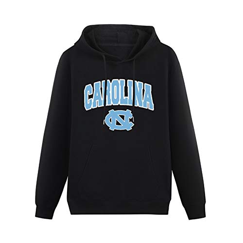 Long Sleeve Hooded Sweatshirt North Carolina Tar Heels Logo Cotton Blend Hoody Black 3XL von ROF