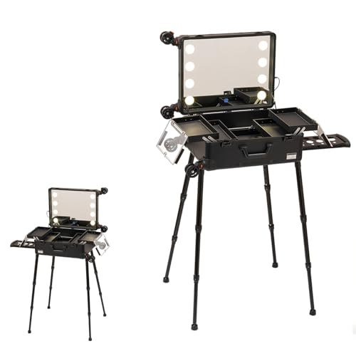 Kosmetikkoffer für Damen, Kosmetik Organizer für Unterwegs, Make up Koffer Professionell Schminkkoffer, Kosmetikkoffer Kosmetik Make up Organizer Koffer Multikoffer Etagenkoffer (Size : A(with Shelf) von ROFBIHG