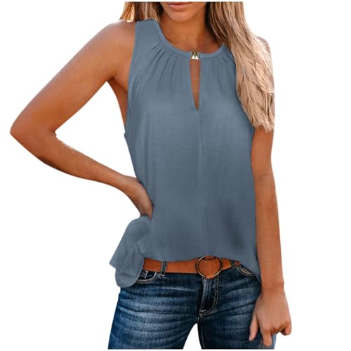 ROFUSSO Damen Ärmelloses Tank Top Lässiges Rundhalsausschnitt Tanktop Sommer Basis Top von ROFUSSO