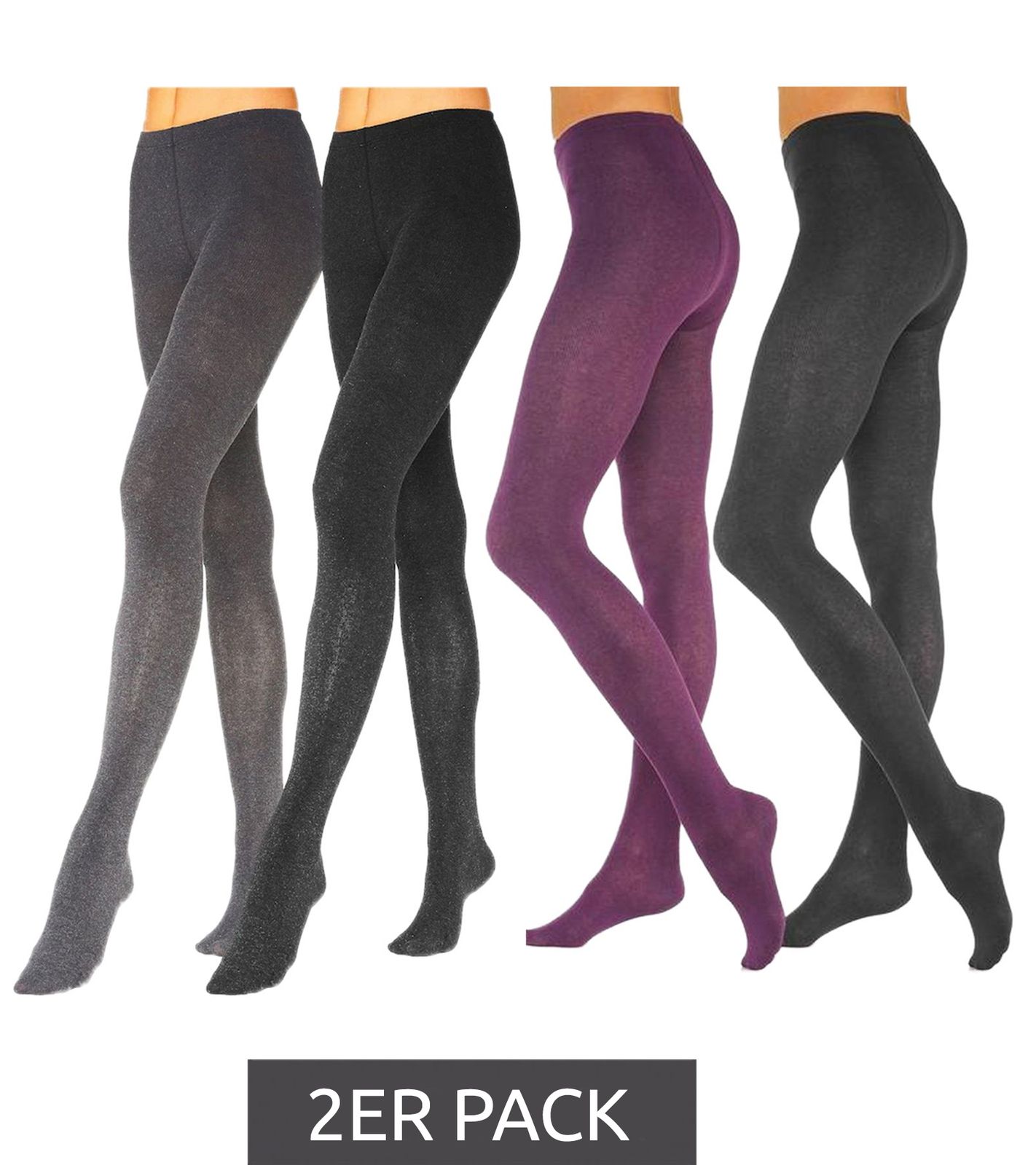 2er Pack ROGO X LAVANA Damen Baumwoll-Strumpfhose bequeme Strumpf-Hose 542819 Schwarz/Grau oder Schwarz/Lila 2er Pack ROGO X LAVANA Damen Baumwoll-Strumpfhose bequeme Strumpf-Hose 542819 Schwarz/Grau oder Schwarz/Lila von ROGO