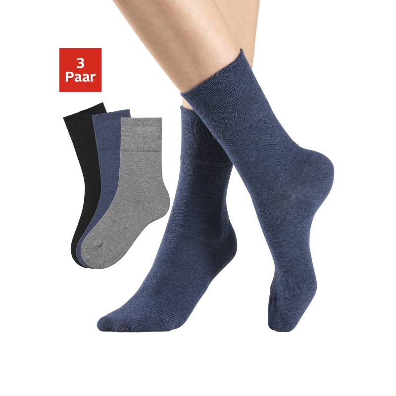 H.I.S Socken Damen 1x jeans, 1x schwarz, 1x grau-meliert Gr.43-46 von H.I.S