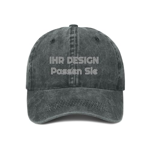 ROHBVMN Basecap personalisiert mit Foto/Logo/Text | Baseball Cap selbst gestalten | Trucker Cap für Männer & Frauen | personalisierte Kappe mit Namen | Mesh Cap verstellbar Schwarz von ROHBVMN