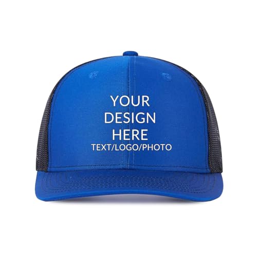 ROHBVMN Basecap personalisiert mit Foto/Logo/Text | Trucker Cap Mesh-Kappe selbst gestalten | Verstellbare Baseball Cap für Männer Frauen | Unisex Dad Cap Schwarz von ROHBVMN