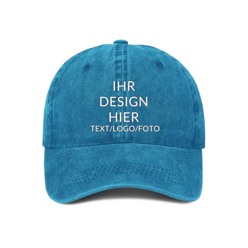 ROHBVMN Basecap personalisiert mit Foto/Logo/Text | Trucker Cap Mesh-Kappe selbst gestalten | Verstellbare Baseball Cap für Männer Frauen | Unisex Dad Cap Schwarz von ROHBVMN