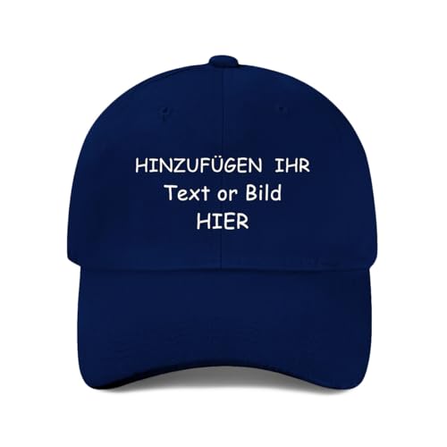 ROHBVMN Schirmmütze personalisiert mit Foto/Logo/Text | Mesh-Trucker-Kappe selbst gestalten | Verstellbare Dad Cap für Männer & Frauen | Baseball Cap Herren Damen Schwarz von ROHBVMN
