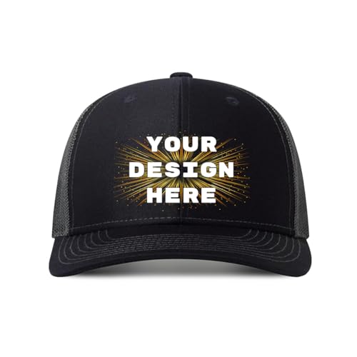 ROHBVMN Trucker Cap personalisiert mit Foto/Logo/Text | Baseball Cap selbst gestalten | Mesh-Kappe für Männer & Frauen | Verstellbare Dad Cap Schwarz | Basecap Herren Damen von ROHBVMN