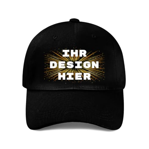 ROHBVMN Trucker Cap personalisiert mit Foto/Logo/Text | Baseball Cap selbst gestalten | Mesh-Kappe für Männer & Frauen | Verstellbare Dad Cap Schwarz | Basecap Herren Damen von ROHBVMN