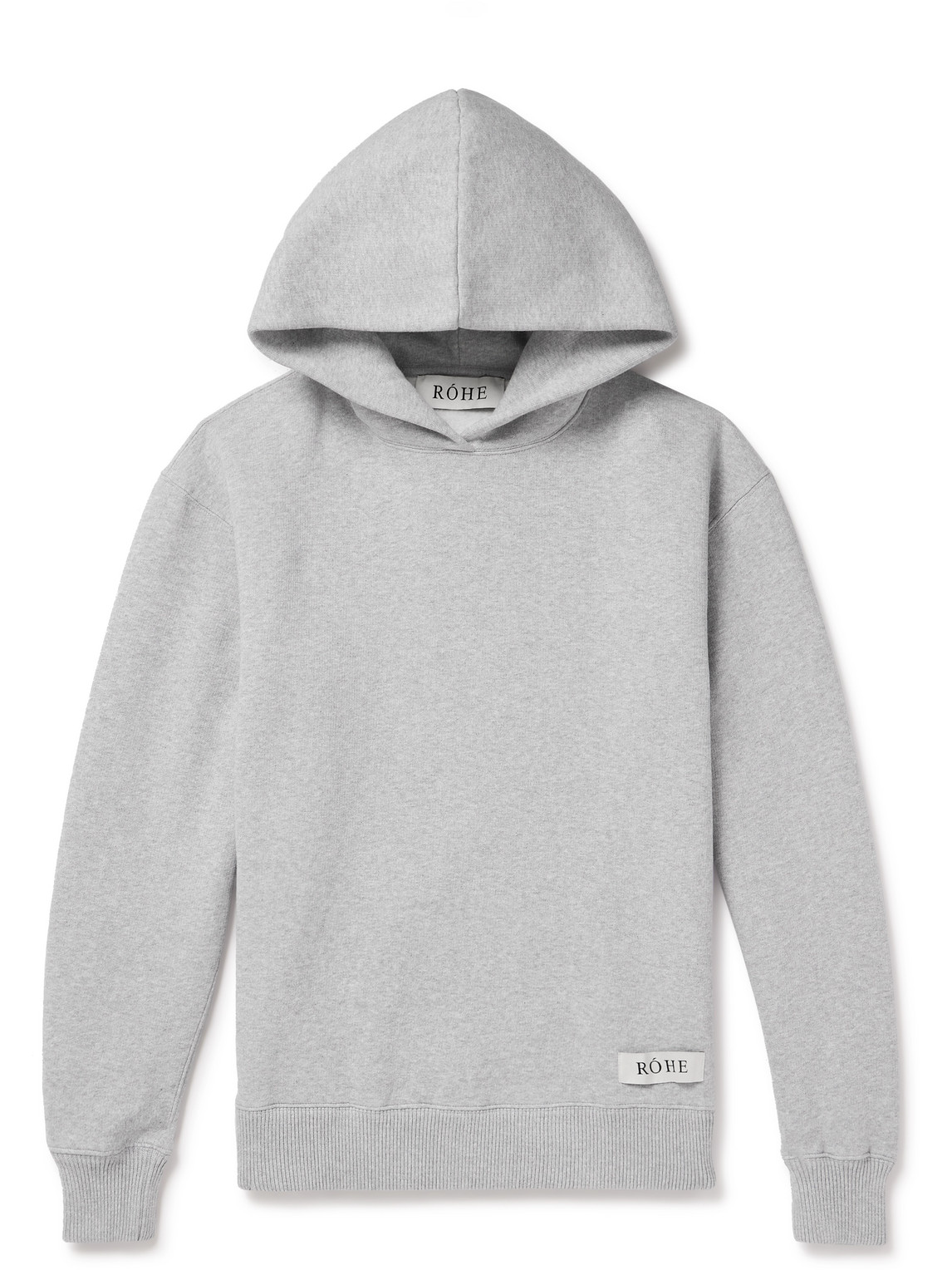 RÓHE - Logo-Appliquéd Organic Cotton-Blend Jersey Hoodie - Men - Gray - XL von RÓHE