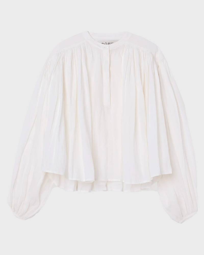 ROHE Topp Pleated Ramie White von ROHE