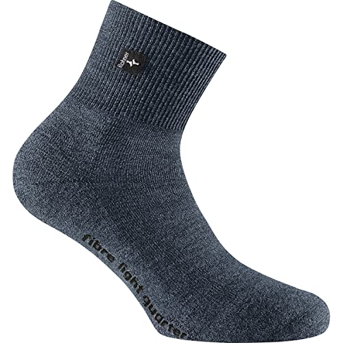Rohner Fibre Light Quarter Braun - Merino Funktionelle komfortable Outdoorsocken, Größe EU 42-44 - Farbe Braun Mele von Rohner