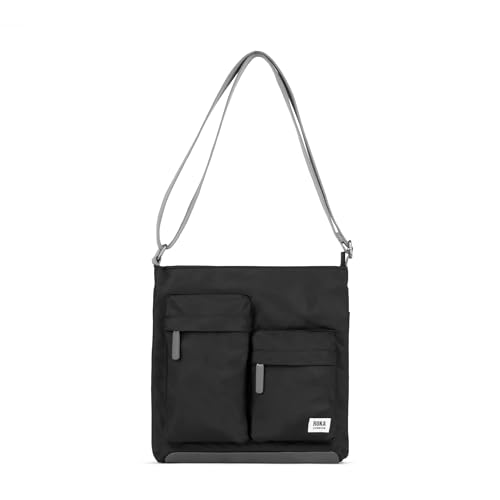 ROKA London Kennington Multi Pocket Medium Recyceltes Nylon, Schwarz , M von ROKA London