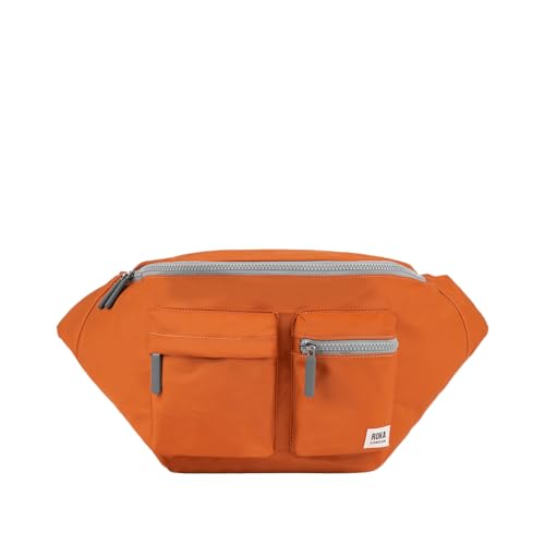 ROKA London Ovale M Tragetasche, Umhängetasche, Hüfttasche oder Umhängetasche, XL, recyceltes Nylon, burnt orange, 22.5cm x 11cm x 38cm, Böhmisch von ROKA London