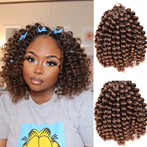 ROKTRESS Häkelhaar, Jamaican Bounce Häkelhaar, 6 Packungen, Zöpfe, gehäkelt, gelockt, für schwarze Frauen, lockiges Haar, Häkeln (25,4 cm (10 Zoll) von ROKTRESS