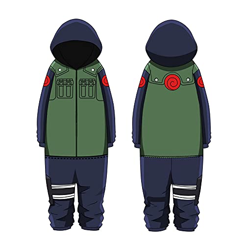 ROLACAT Onesie Pajamas, Herren Anime Japanisch Ninja Hokage All in One Kostüme Jumpsuit Cosplay Loungewear Nachtwäsche Bademantel von ROLACAT