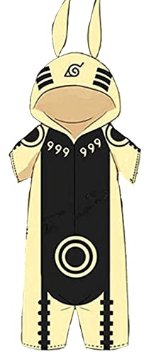 ROLACAT Onesie Pyjamas, Anime Japanische Ninja Hokage Herren Jungen Alles in einem Kostüm Cosplay Loungewear Nachtwäsche Bademantel von ROLACAT