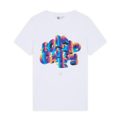 ROLAND GARROS Damen Signature T-Shirt, weiß, L von ROLAND GARROS