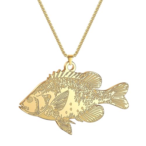 ROLIZHN Herren-Halskette mit kleinem Fisch-Anhänger, Edelstahl, Retro-Stil, kreativ, einzigartig, Persönlichkeit, Schmuck für Damen, Einheitsgröße, Edelstahl, Kein Edelstein von ROLIZHN