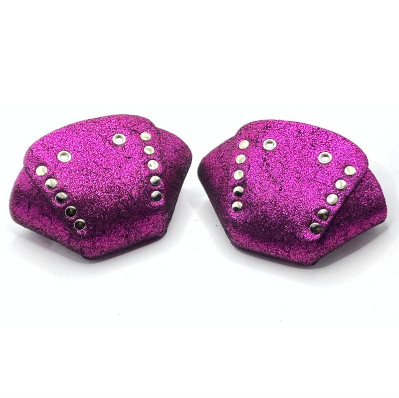 Fuchsia Pinke Glitzer Wildleder Rollschuh Kappen | Paar Von Rollerstuff Fuchsia Pinke Glitzer Wildleder Rollschuh Kappen | Paar Von Rollerstuff von ROLLERSTUFF
