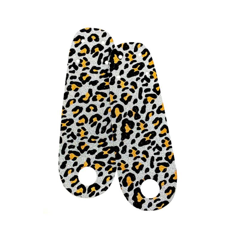 Silber Leopard Glitzer Roller Skate Toe Guards | Paar von ROLLERSTUFF