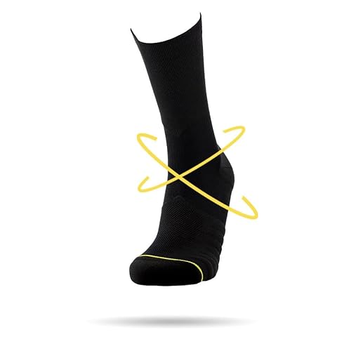 ROLLO SOCKS Team 5.0 All Black - Laufsocken mit gezielter Kompression, Running, Sprunggelenk stützend, Bandage Fußgelenk, Sportsocken, Für jeden Sport geeignet, Größe S (36-39) von ROLLO SOCKS
