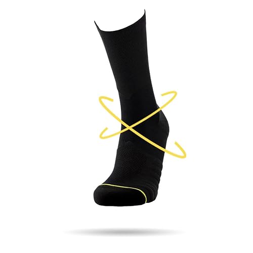 ROLLO SOCKS Team 5.0 All Black - Laufsocken mit gezielter Kompression, Running, Sprunggelenk stützend, Bandage Fußgelenk, Sportsocken, Für jeden Sport geeignet, Größe XL (47-48) von ROLLO SOCKS