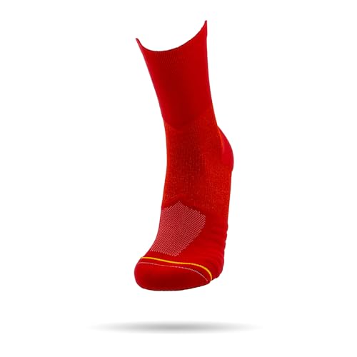 ROLLO SOCKS Team 5.0 All Red - Laufsocken mit gezielter Kompression, Running, Sprunggelenk stützend, Bandage Fußgelenk, Sportsocken, Für jeden Sport geeignet, Größe XL (47-48) von ROLLO SOCKS