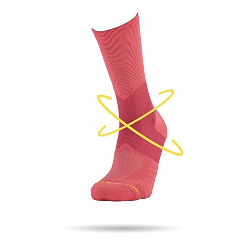 ROLLO SOCKS Team 5.0 PINK - Laufsocken mit gezielter Sprunggelenkskompression, Running, Sprunggelenk stützend, Bandage Fußgelenk, Sportsocken, Für jeden Sport geeignet, Größe L (44-46) von ROLLO SOCKS