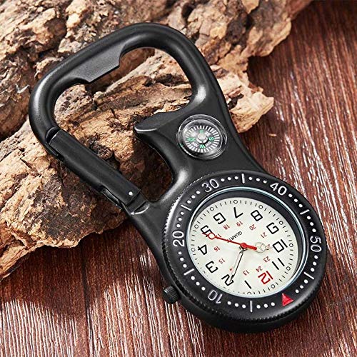 ROLTIN Clip-on Karabiner Taschenuhr Männer Kompass Flaschenöffner für Doctor Luminous Outdoor Sport Klettern Uhren,Flaschenöffner Uhr1 von ROLTIN