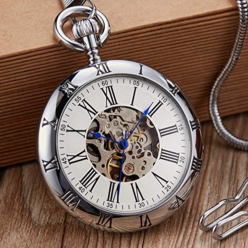 ROLTIN Gold automatische mechanische Taschenuhr Retro Kupfer Uhren römische Ziffern Fob Kette Anhänger Männer Frauen von ROLTIN