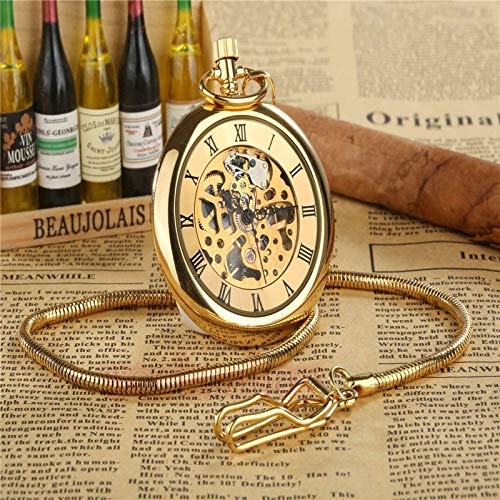 ROLTIN Neue Retro Rom Kupfer Skeleton Mechanische Taschenuhr Handaufzug Antike Kette Männer Frauen Geschenk von ROLTIN