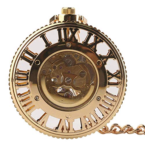 ROLTIN Taschenuhr Vintage Automatische Retro Mechanische Taschenuhren Goldene Runde Männer Frauen Uhren Geschenke von ROLTIN
