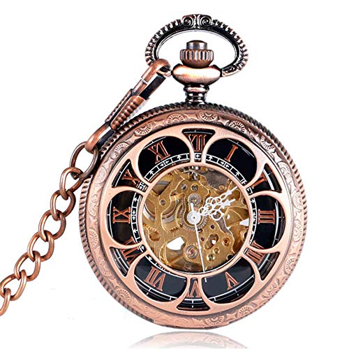 ROLTIN Vintage Taschenuhr für Herren, Taschenuhren für Damen, automatische mechanische Taschenuhr mit Kette von ROLTIN
