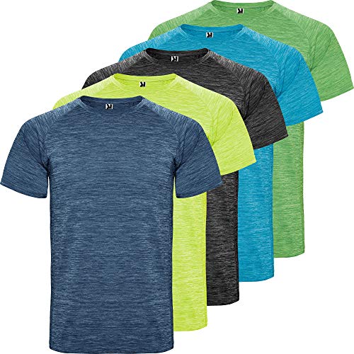 ROLY Austin 5er-Pack Funktionsshirts mit kurzen Ärmeln, Unisex, atmungsaktiv, technisches Gewebe, Fitness, Laufen, Crossfit Padel, Kombination 2, XL von ROLY