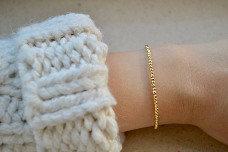 Feines Armband Mit Hämatit Perlen, Winziger Vergoldeter Schmuck - Für Jeden Tag, Minimalist Perfektes Geschenk Brautjungfer Feines Armband Mit Hämatit Perlen, Winziger Vergoldeter Schmuck - Für Jeden Tag, Minimalist Perfektes Geschenk Brautjungfer von OberiaJewelry