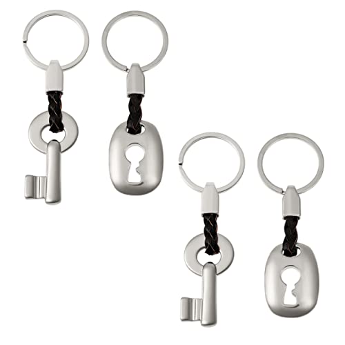 ROMANSENTIAL 2 Paare Kreatives Mode Lederpaar Keychain Delicate Key Lock -Form - ROMANSENTIAL 2 Paare Kreatives Mode Lederpaar Keychain Delicate Key Lock -Form - von ROMANSENTIAL