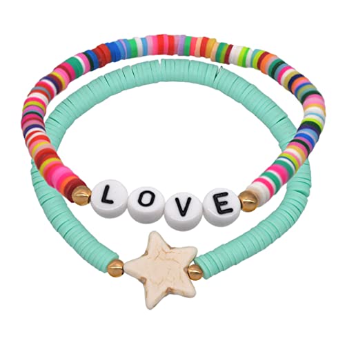 ROMANSENTIAL 2 Stück Liebesbrief Hand String Craft Polymer Clay Star Armband Für Frauen ROMANSENTIAL 2 Stück Liebesbrief Hand String Craft Polymer Clay Star Armband Für Frauen von ROMANSENTIAL