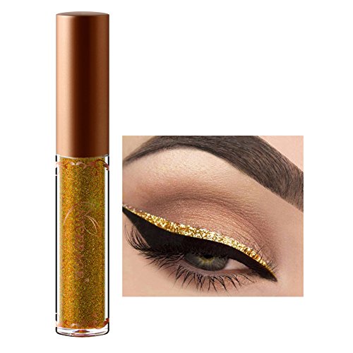 Pigmentierte Diamant Glitzer Flüssig Lidschatten Eyeliner Schminke für Augen Gold,ROMANTIC BEAR von ROMANTIC BEAR.