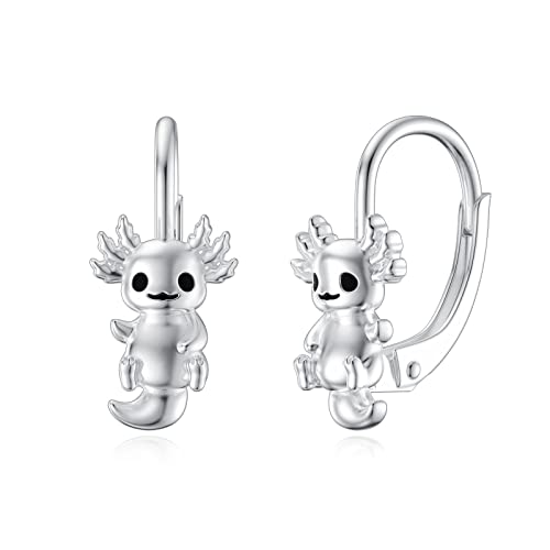 Axolotl Ohrring 925 Sterling Silber Hypoallergen Axolotl Fisch Ohrstecker Axolotl Schmuck Geburtstag Geschenke für Mädchen Frauen von ROMANTICWORK