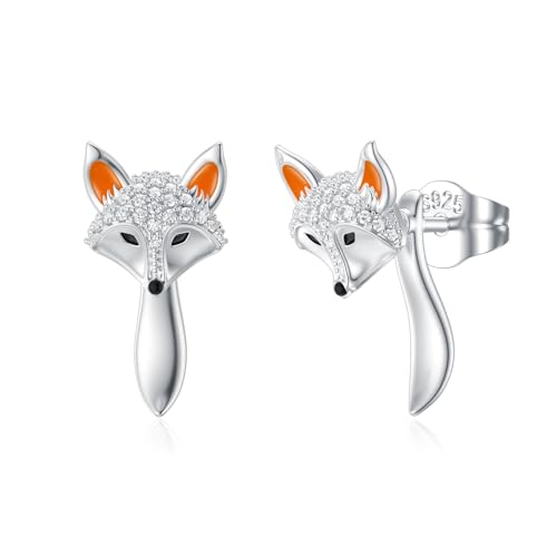 Fuchs Ohrringe 925 Sterling Silber Fuchs Hängende Ohrringe Fuchs Ohrstecker Schmuck Geschenke für Damen Mädchen von ROMANTICWORK