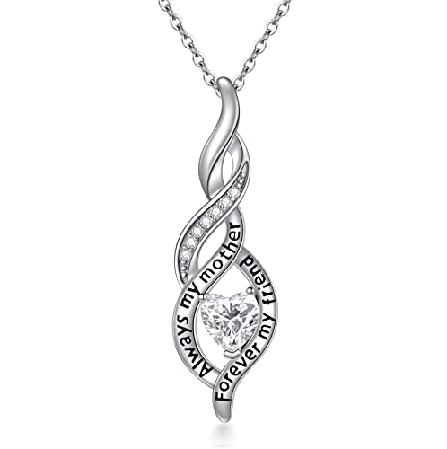 ROMANTICWORK Mutter Halskette Sterling Silber Mama Anhänger Kette Muttertags Geburtstag Schmuck Geschenke für Damen von ROMANTICWORK