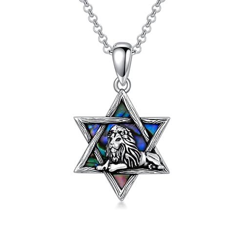 ROMANTICWORK Religiöser Kette 925 Sterling Silber Christliche Kreuz Jesus Amulett Schmuck Geschenke für Herren Damen (09-Davidstern) von ROMANTICWORK