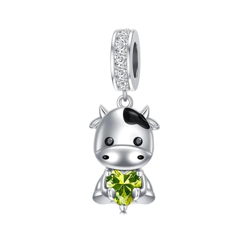 ROMANTICWORK Kuh Charm aus 925er Sterlingsilber Geburtsstein für August Kuh Charm für Kuh Armbänder Kuh Perle Kuh Schmuck für Frauen Kuh Liebhaber ROMANTICWORK Kuh Charm aus 925er Sterlingsilber Geburtsstein für August Kuh Charm für Kuh Armbänder Kuh Perle Kuh Schmuck für Frauen Kuh Liebhaber von ROMANTICWORK
