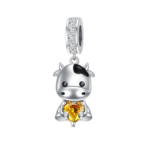 ROMANTICWORK Kuh Charm aus 925er Sterlingsilber Geburtsstein für November Kuh Charm für Kuh Armbänder Kuh Perle Kuh Schmuck für Frauen Kuh Liebhaber ROMANTICWORK Kuh Charm aus 925er Sterlingsilber Geburtsstein für November Kuh Charm für Kuh Armbänder Kuh Perle Kuh Schmuck für Frauen Kuh Liebhaber von ROMANTICWORK