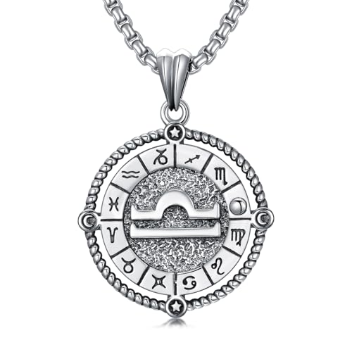 ROMANTICWORK Libra Sternzeichen Kette 925 Sterling Silber Konstellation Libra Sternzeichen Anhänger Halskette Waage Horoskop Schmuck Geschenke für Damen Herren ROMANTICWORK Libra Sternzeichen Kette 925 Sterling Silber Konstellation Libra Sternzeichen Anhänger Halskette Waage Horoskop Schmuck Geschenke für Damen Herren von ROMANTICWORK