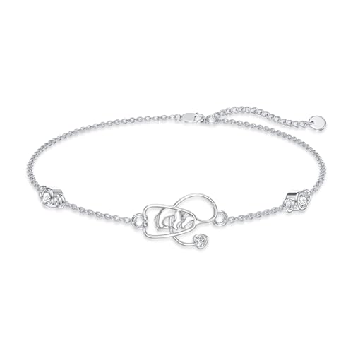 ROMANTICWORK Stethoskop Armband 925 Sterling Silber Krankenschwester Armband Stethoskop Schmuck Geschenke für Frauen Krankenpflege Arzt Graduierung Medizinstudent von ROMANTICWORK