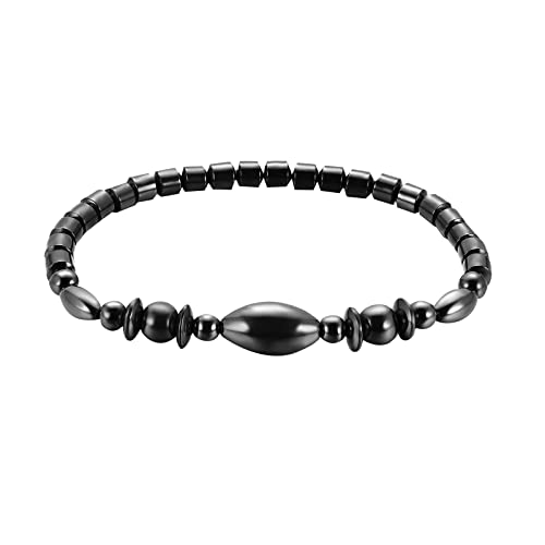 Anti-Schwell-Fußkettchen aus Schwarzem Obsidian, Schlankheits- und Lymphdrainage-Armband Mit Magnetfeldtherapie von ROMIDA