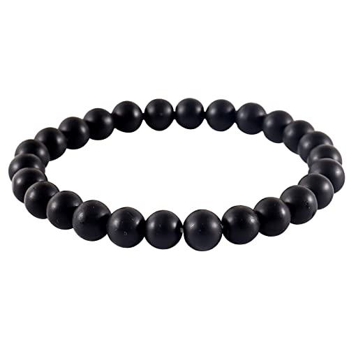 Anti-Schwellung Schwarzer Obsidian Schlankheits-Fußkettchen, Lymphdrainage Natürliche Magnetfeldtherapie Obsidian-Perlen-Armband-Fußkettchen,Damen Herren Gewichtsverlust Anti-Krampfadern-Fußkettchen von ROMIDA
