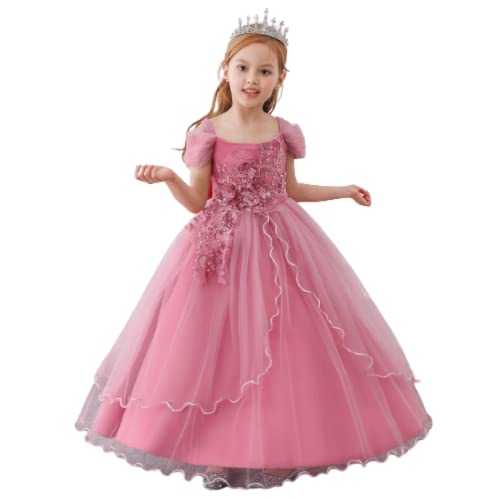 ROMIDA Blumenmädchenkleider Kinder Mädchen Abendkleid ärmellos Prinzessin Tüllkleid Festliche Hochzeit Brautjungfern Geburtstag Party Ballkleid Tüllkleid Spitzenkleid Geburtstagskleid von ROMIDA